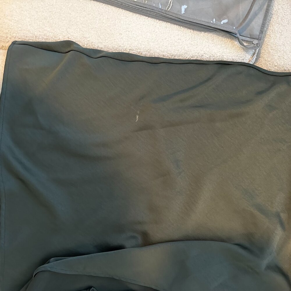 Zara Olive Midi Satin Dress - Picture 7 of 7